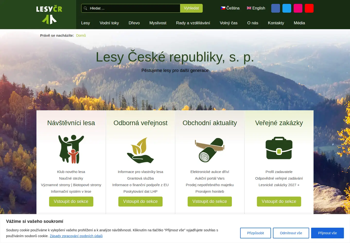 Screenshot of lesycr.cz