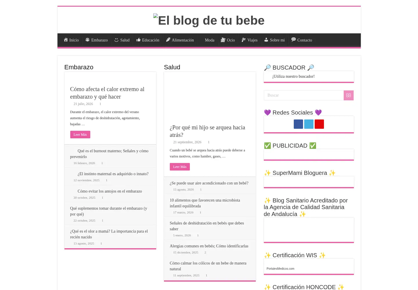 Screenshot of elblogdetubebe.com