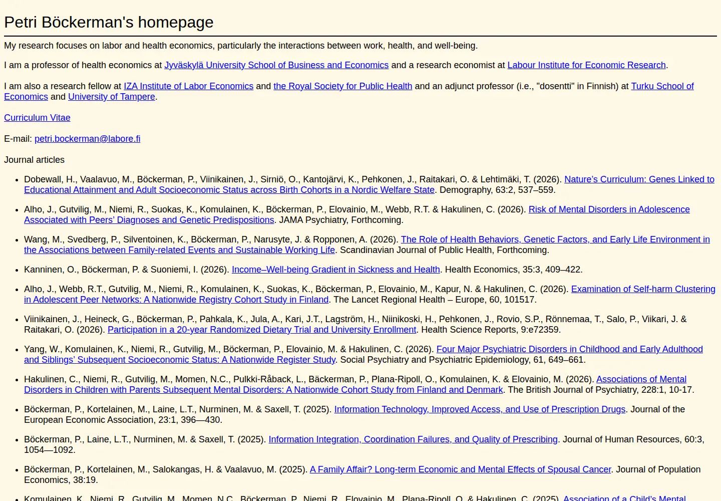 Screenshot of petribockerman.fi