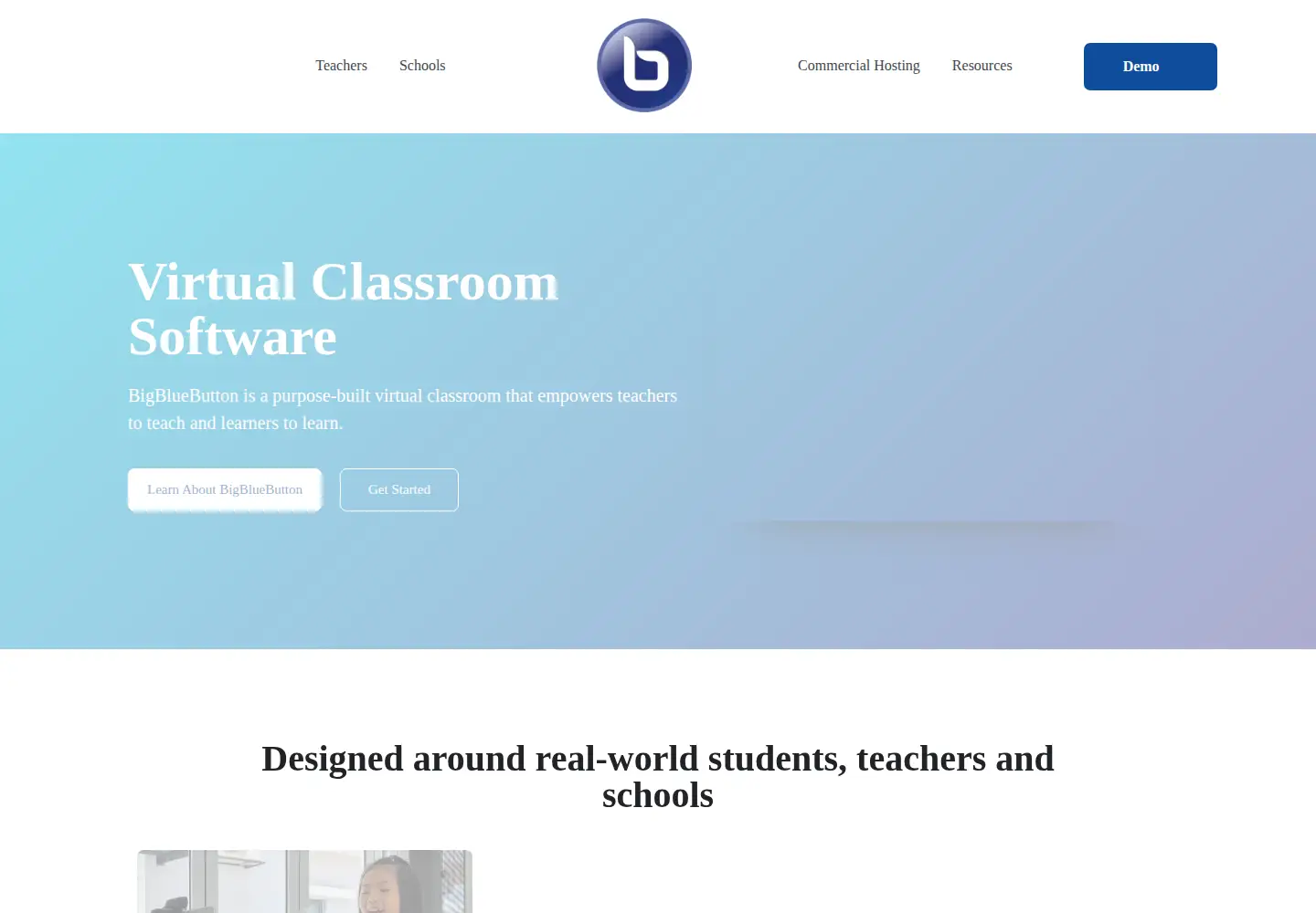 Screenshot of bigbluebutton.org