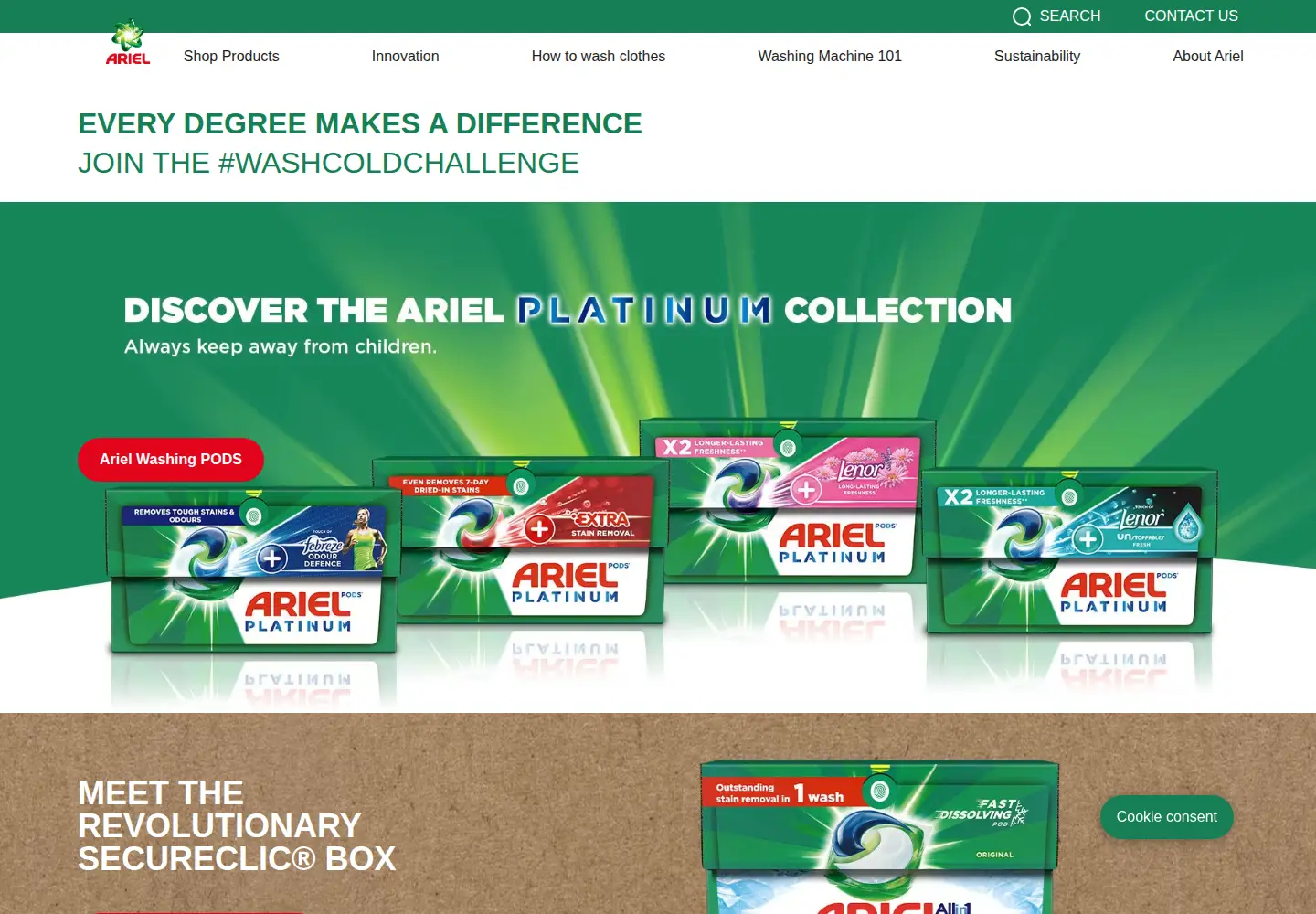 Screenshot of ariel.co.uk