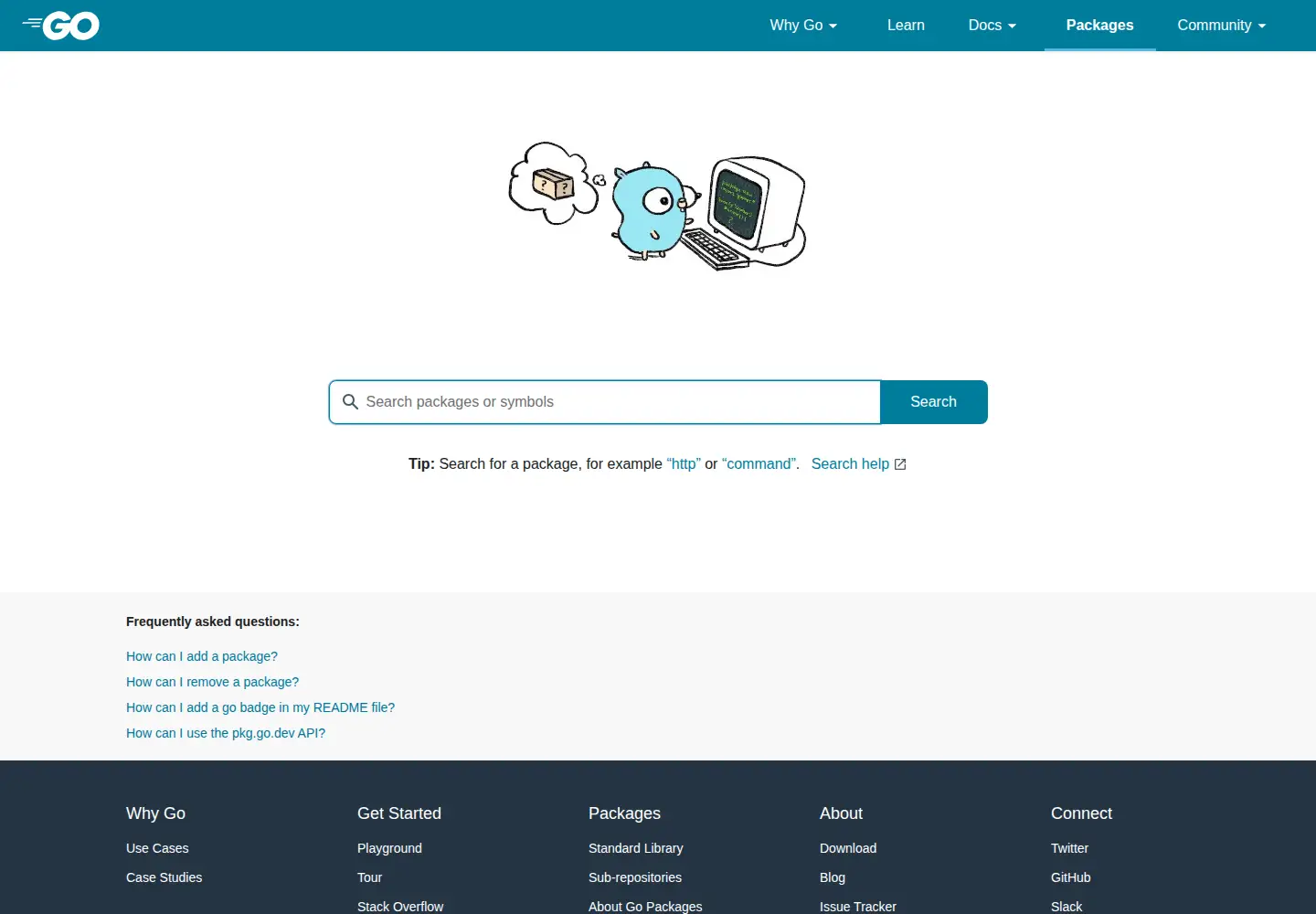 Screenshot of godoc.org