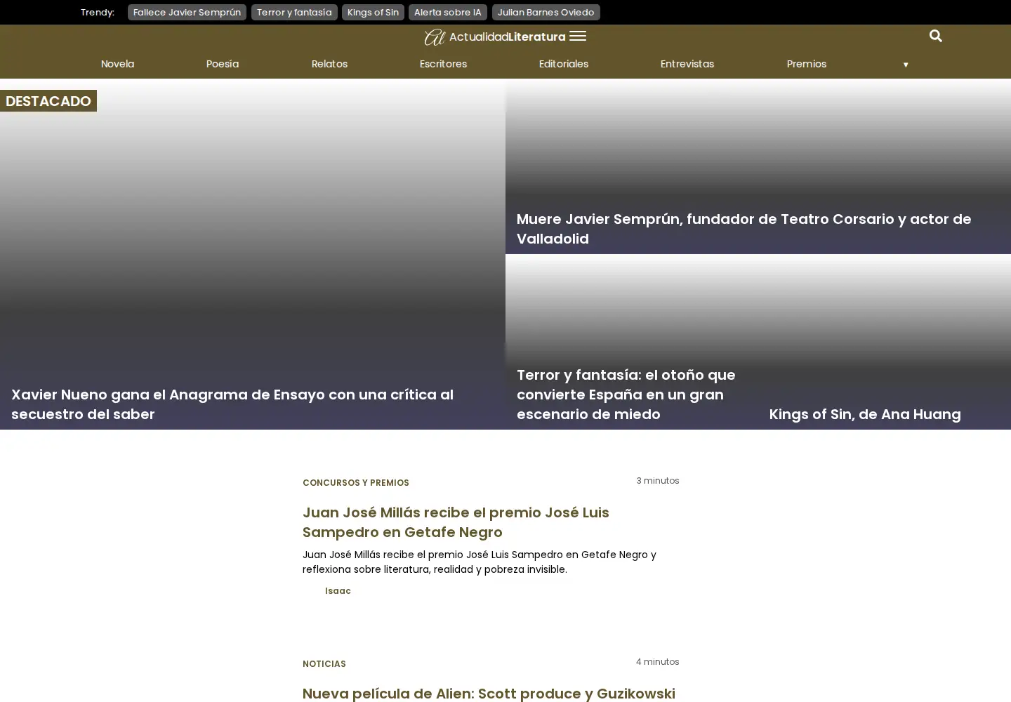 Screenshot of actualidadliteratura.com