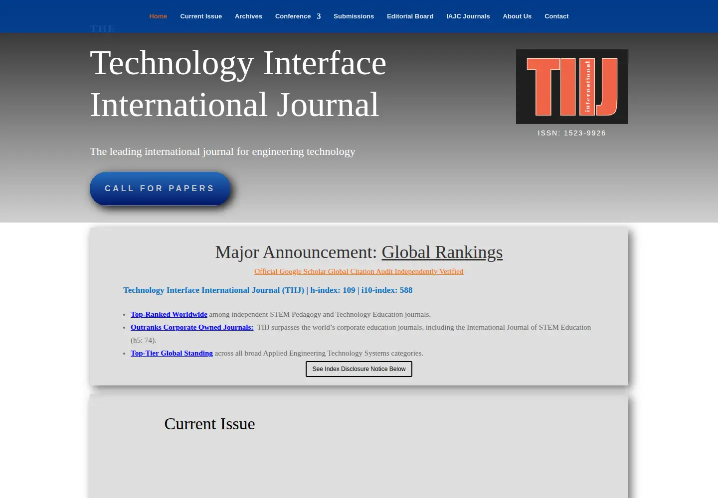 Screenshot of tiij.org