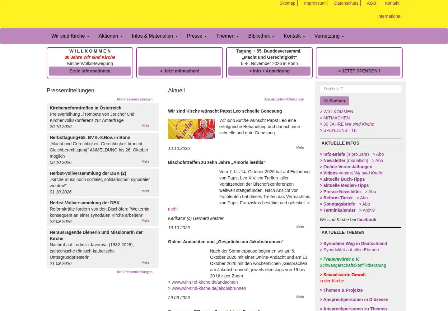 Screenshot of wir-sind-kirche.de