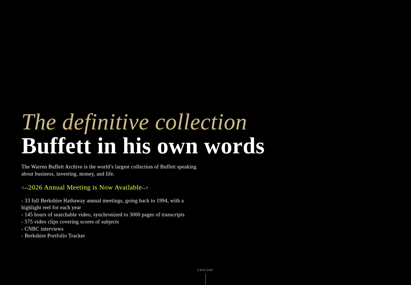 Captured homepage of warrenbuffett.com in the current scan