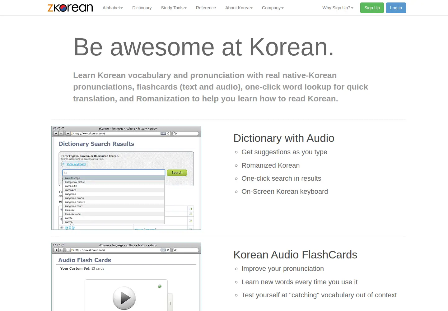 Screenshot of zkorean.com