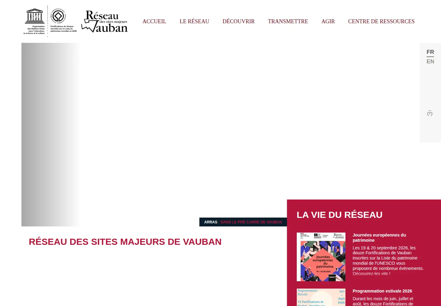 Captured homepage of sites-vauban.org in the current scan