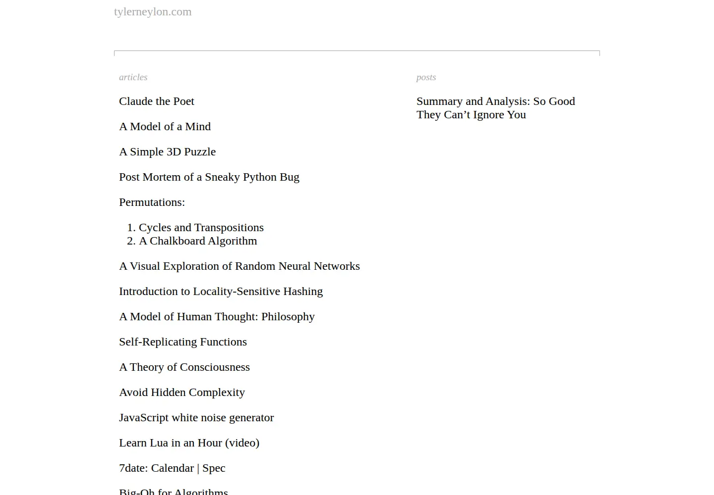 Captured homepage of tylerneylon.com in the current scan