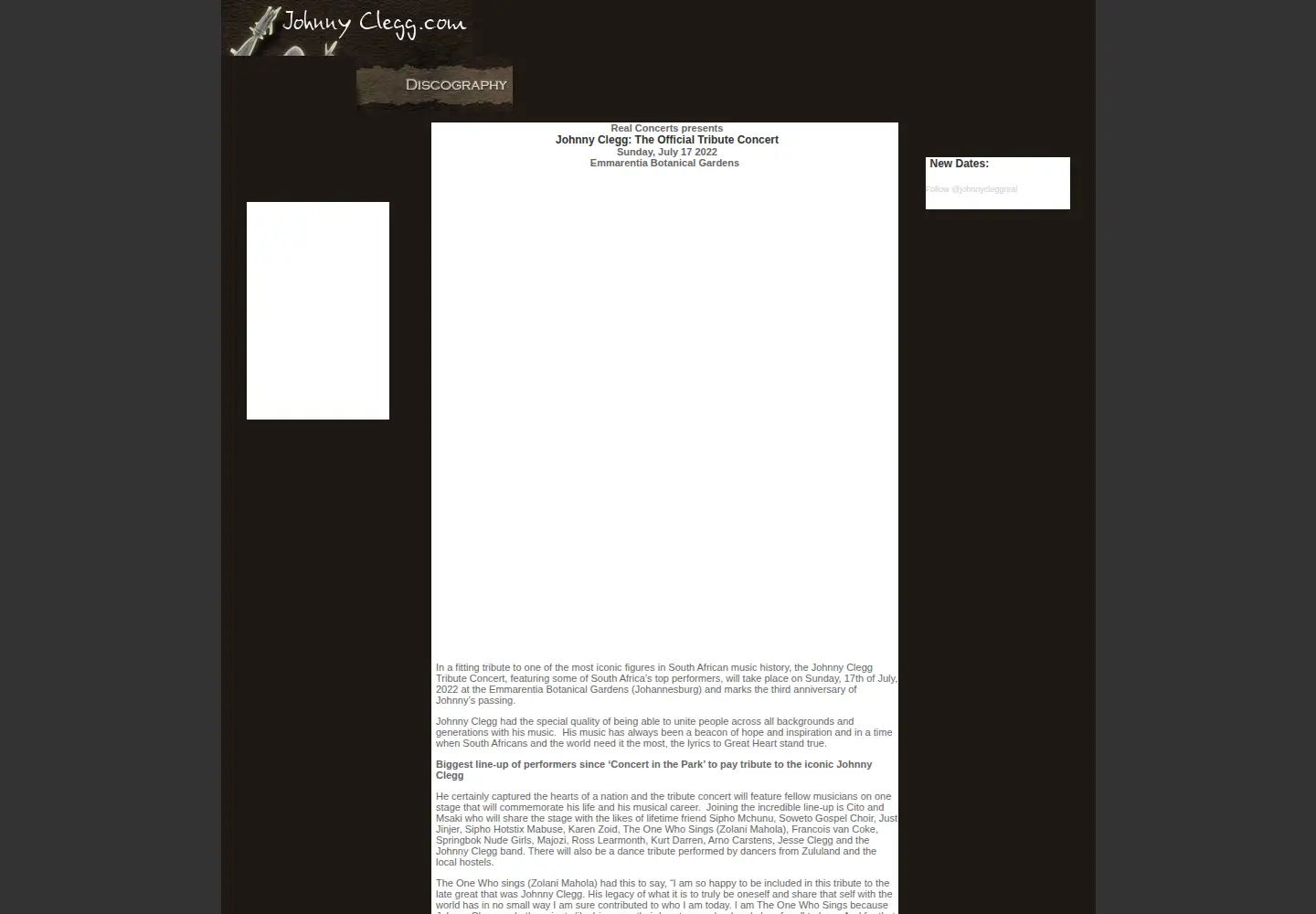 Screenshot of johnnyclegg.com