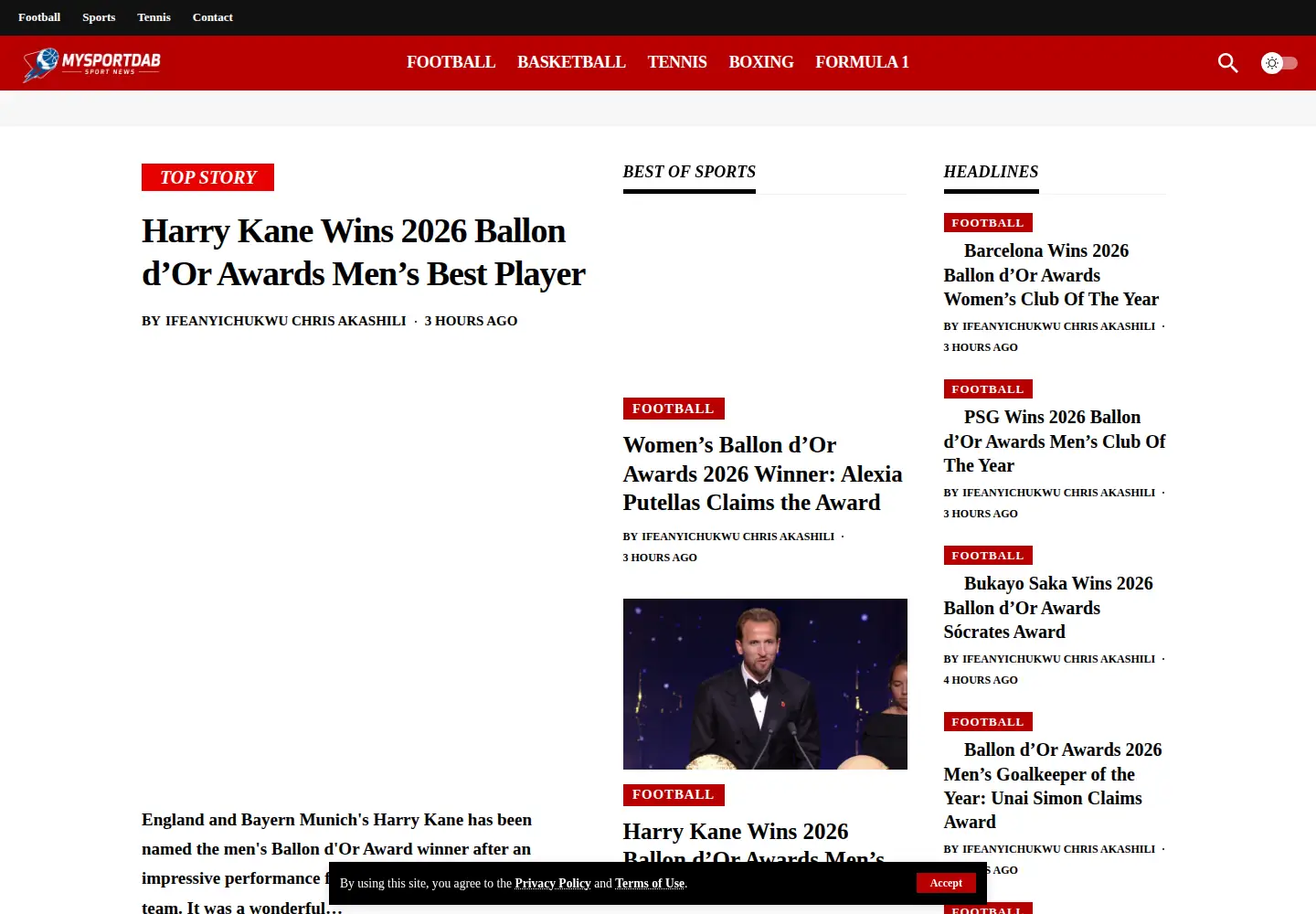 Screenshot of mysportdab.com