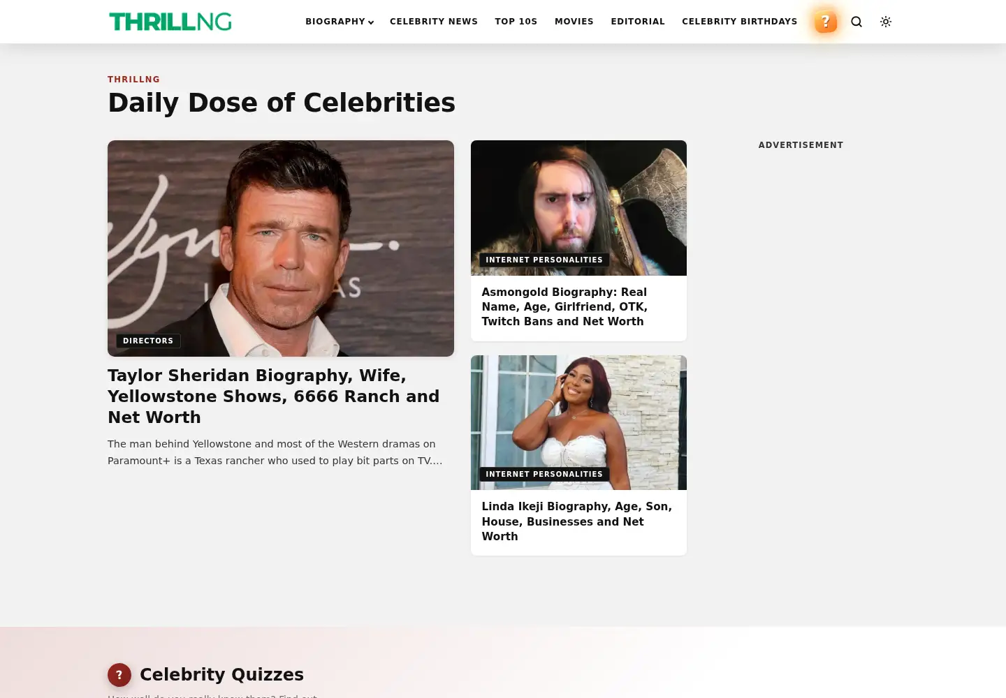 Screenshot of thrillng.com