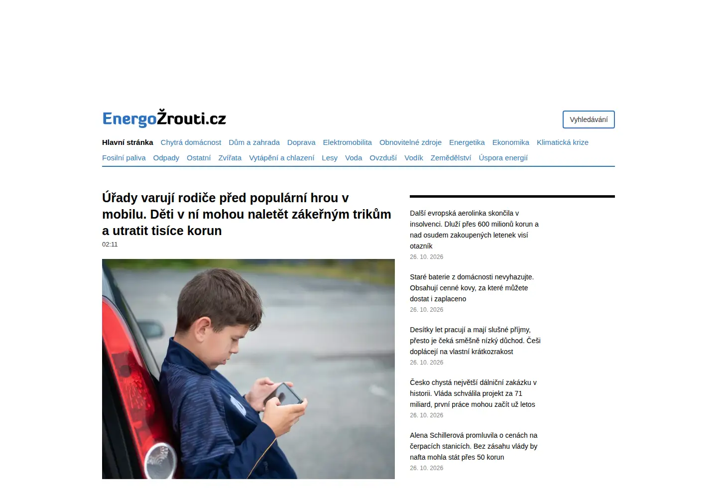 Screenshot of energozrouti.cz