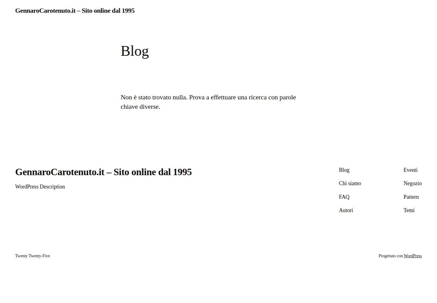 Captured homepage of gennarocarotenuto.it in the current scan