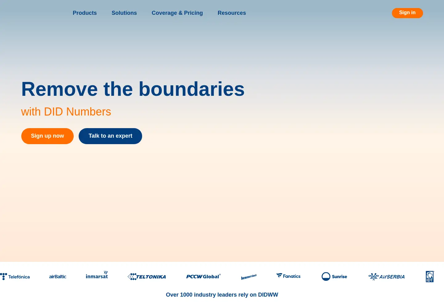 Screenshot of didww.com
