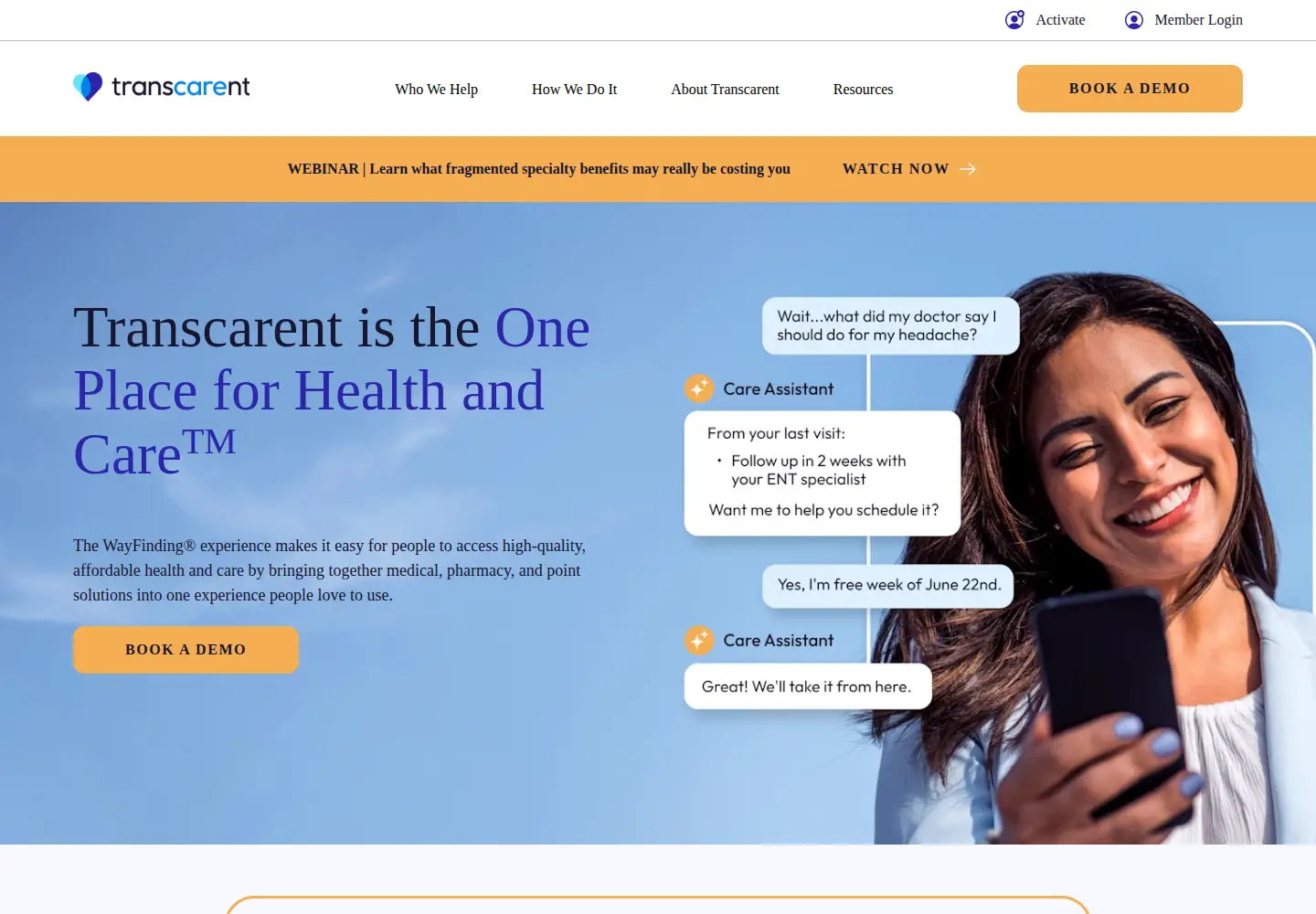 Screenshot of transcarent.com
