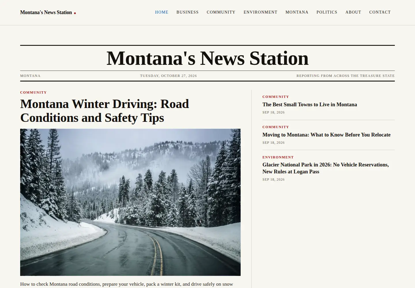 Screenshot of montanasnewsstation.com