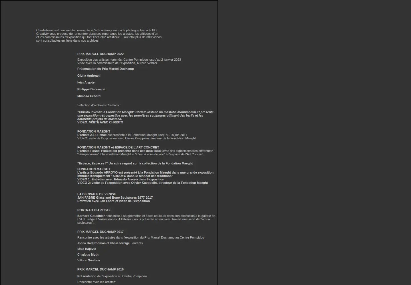 Screenshot of creativtv.net