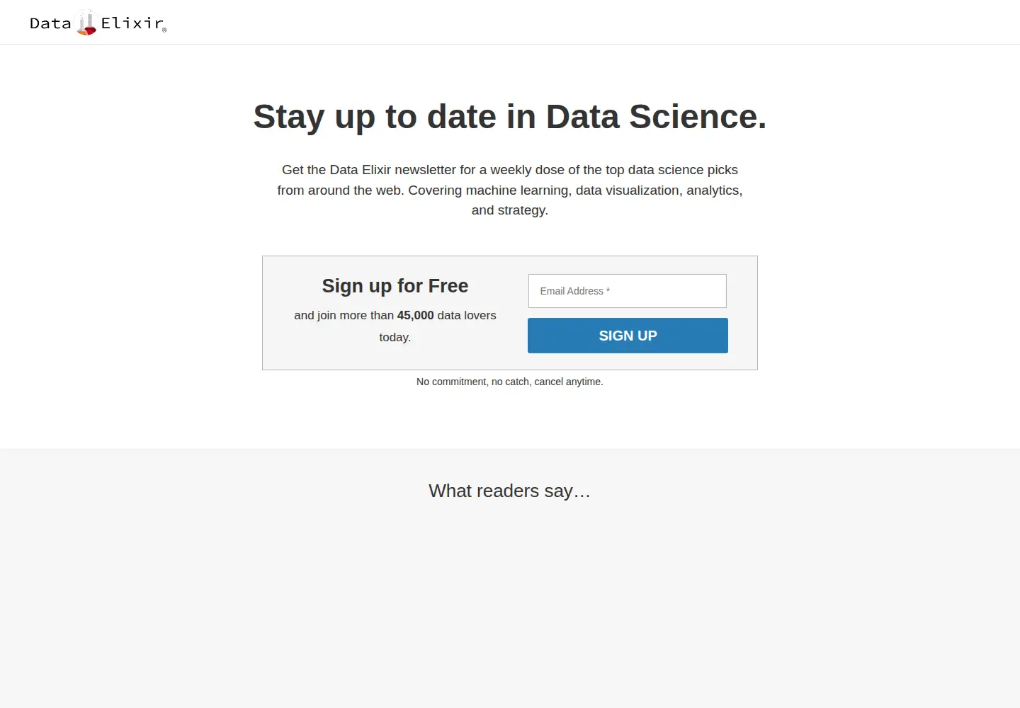 Screenshot of dataelixir.com
