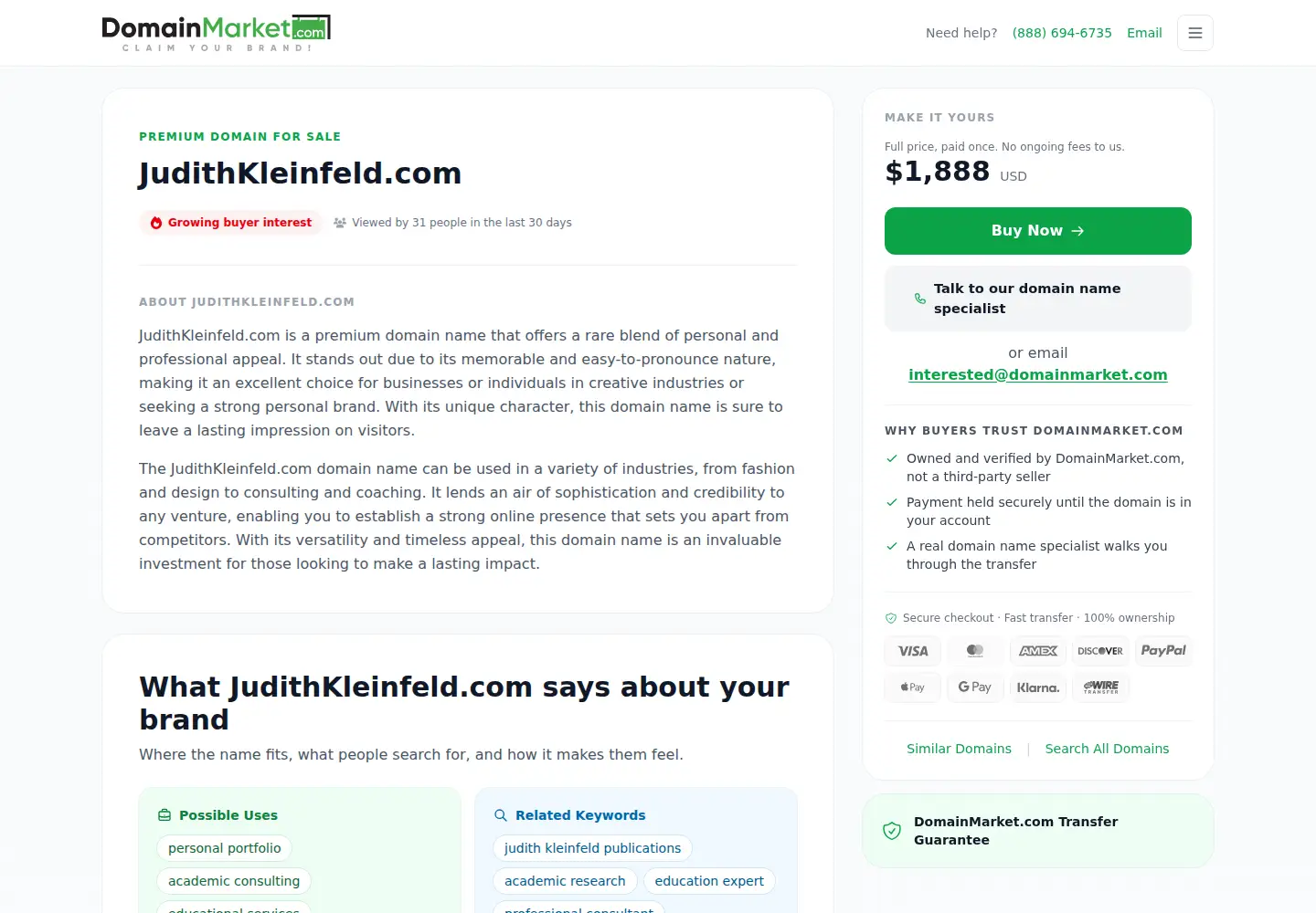 Screenshot of judithkleinfeld.com