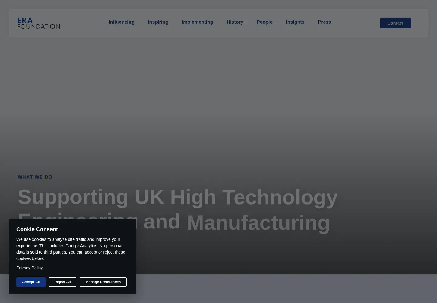 Screenshot of erafoundation.org