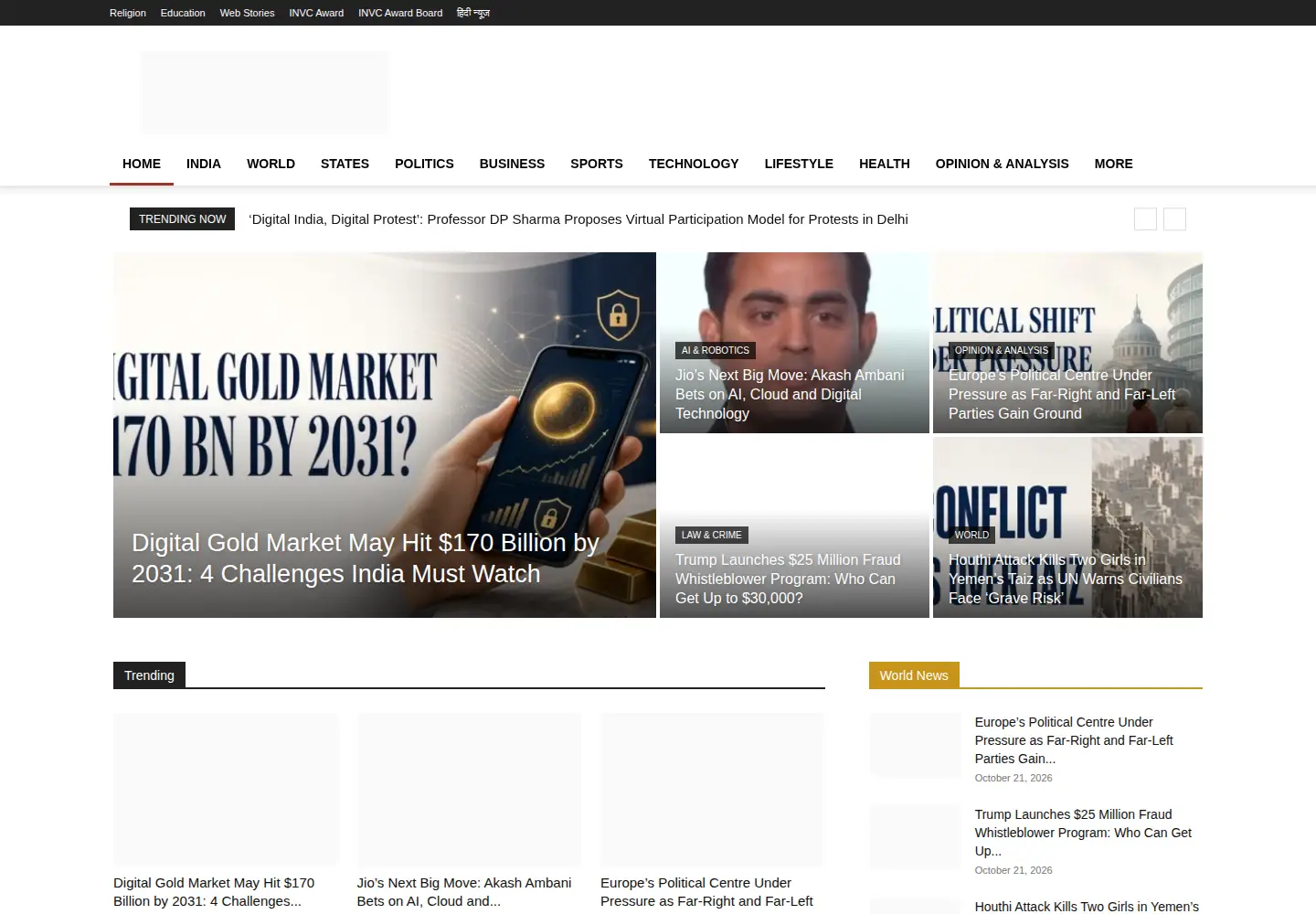 Screenshot of internationalnewsandviews.com