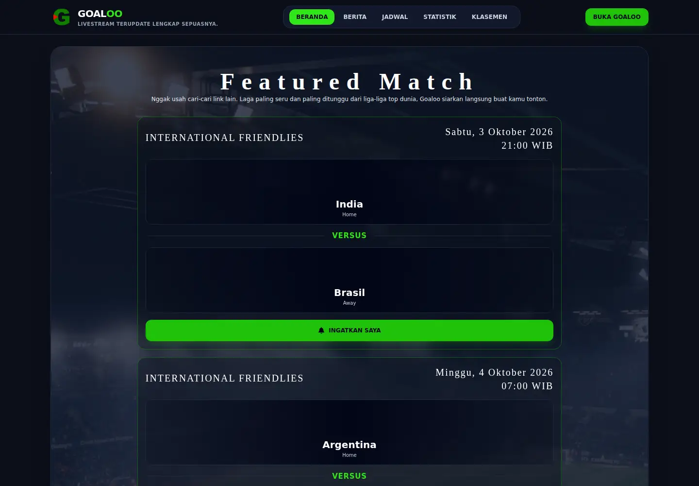 Screenshot of goalootv.top