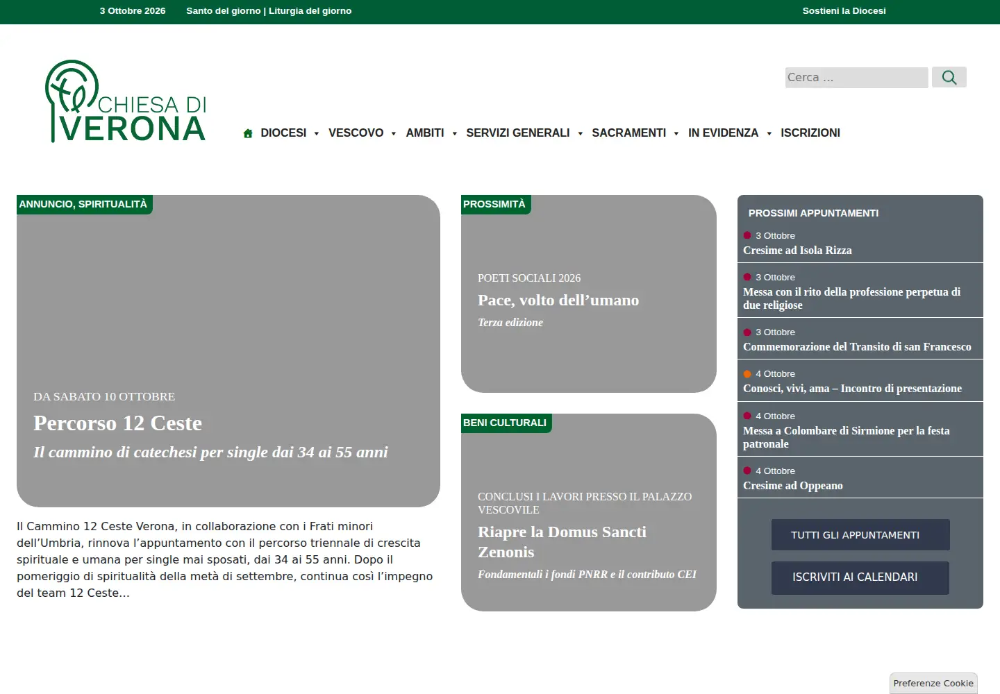 Screenshot of chiesadiverona.it