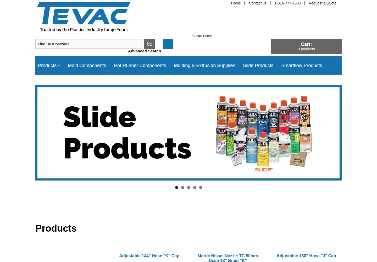 Captured homepage of tevac.com in the current scan