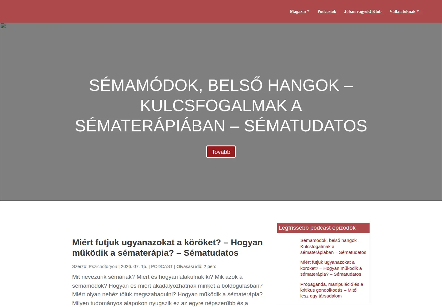 Screenshot of pszichoforyou.hu