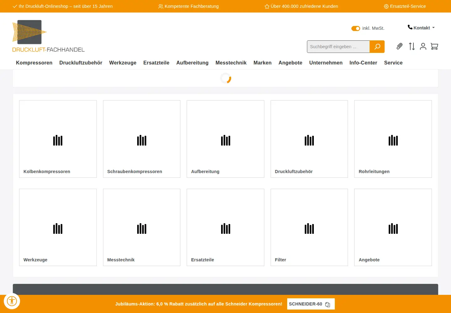 Captured homepage of druckluft-fachhandel.de in the current scan