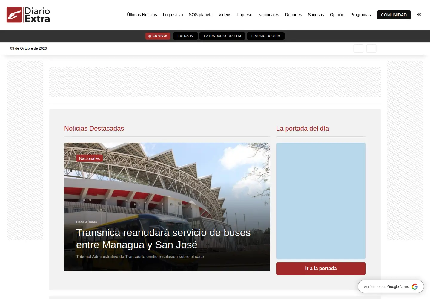 Screenshot of diarioextra.com