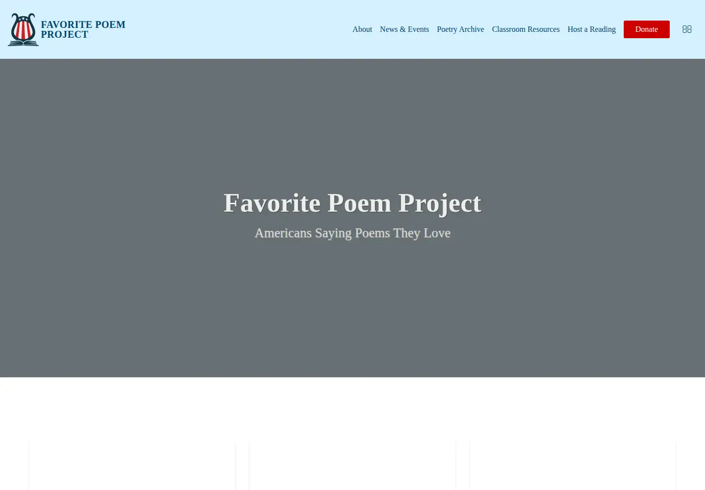Screenshot of favoritepoem.org