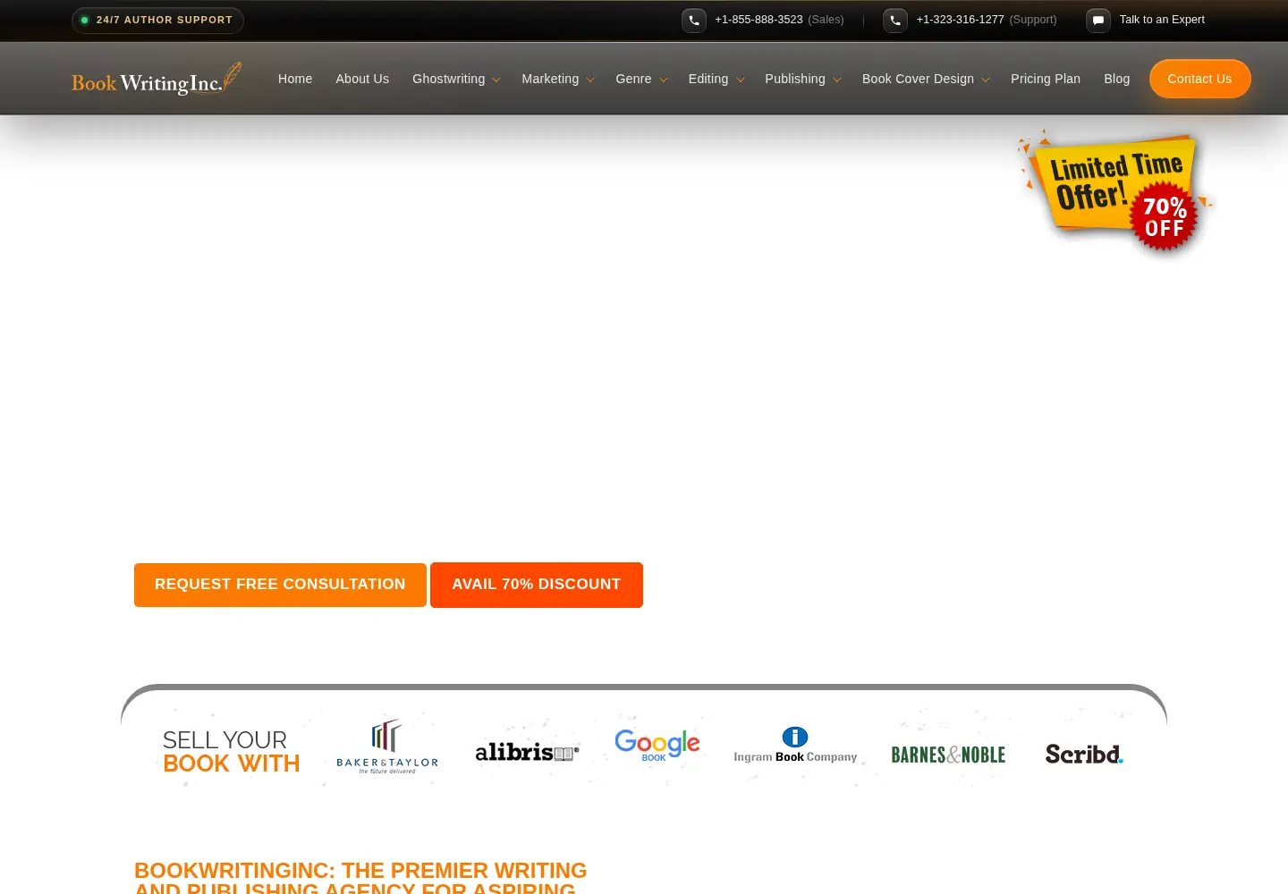 Screenshot of bookwritinginc.com