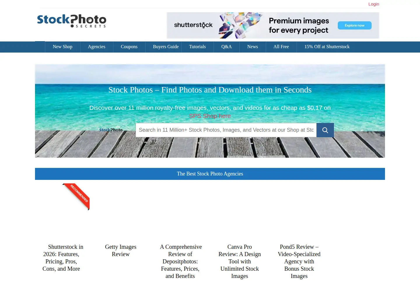Screenshot of stockphotosecrets.com