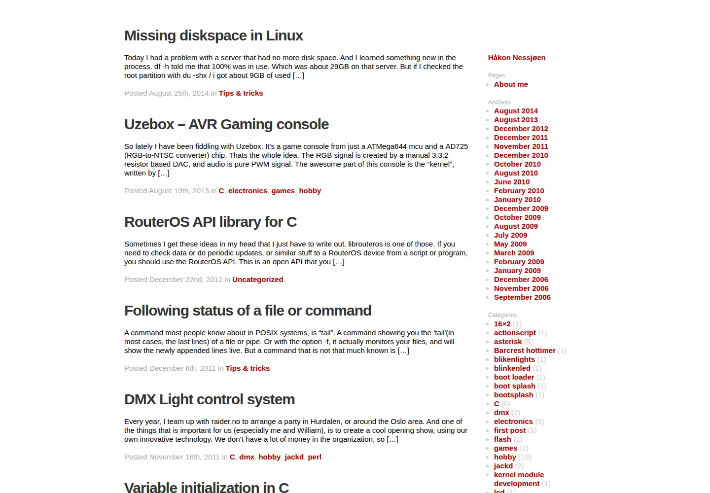 Captured homepage of lunatic.no in the current scan