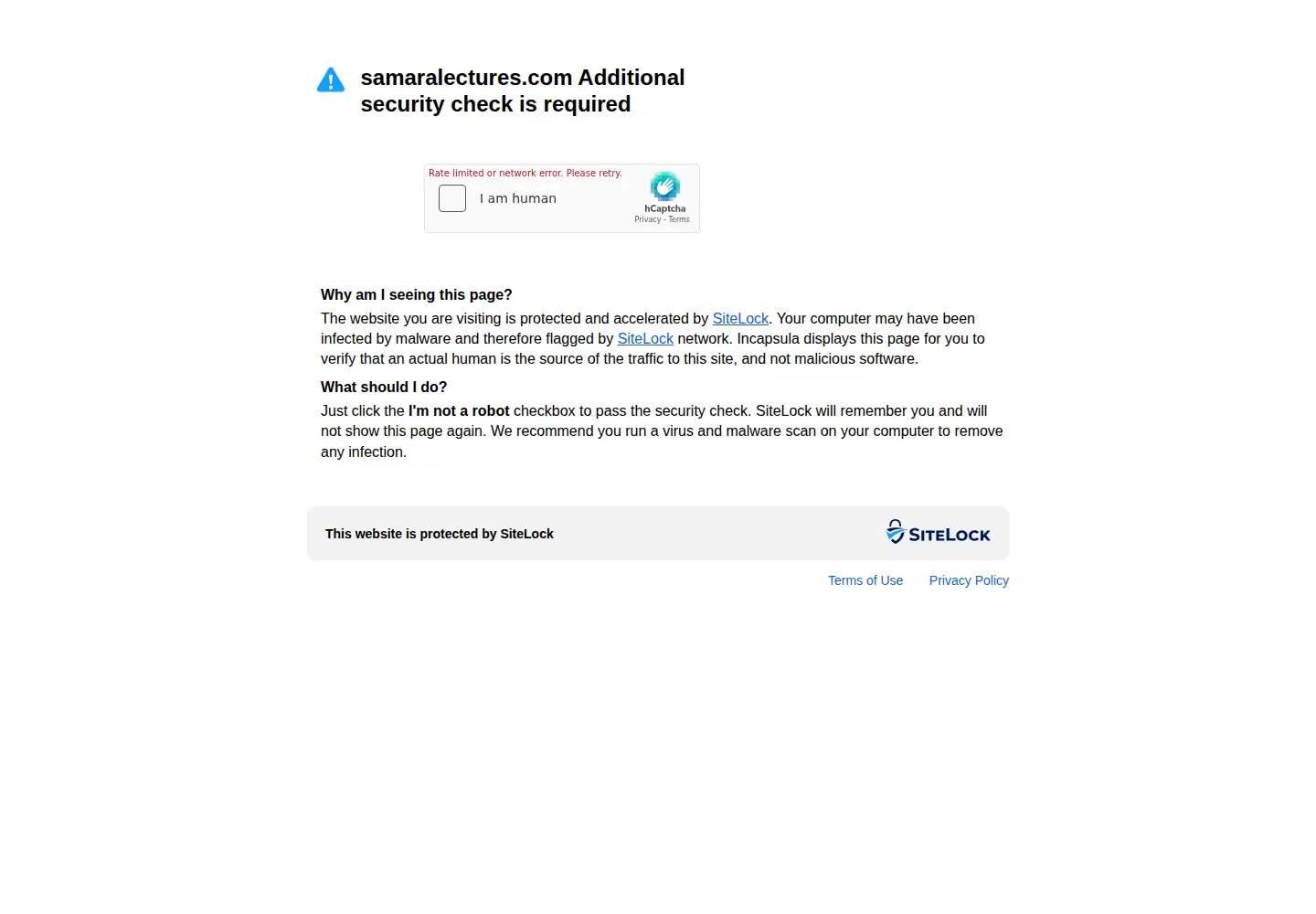Screenshot of samaralectures.com