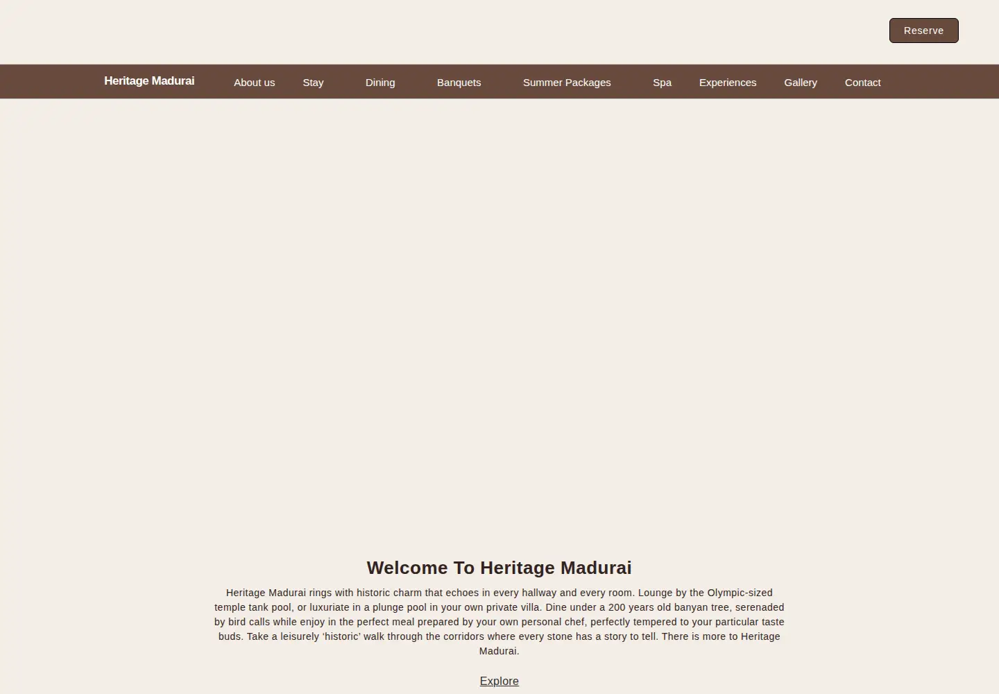 Captured homepage of heritagemadurai.com in the current scan