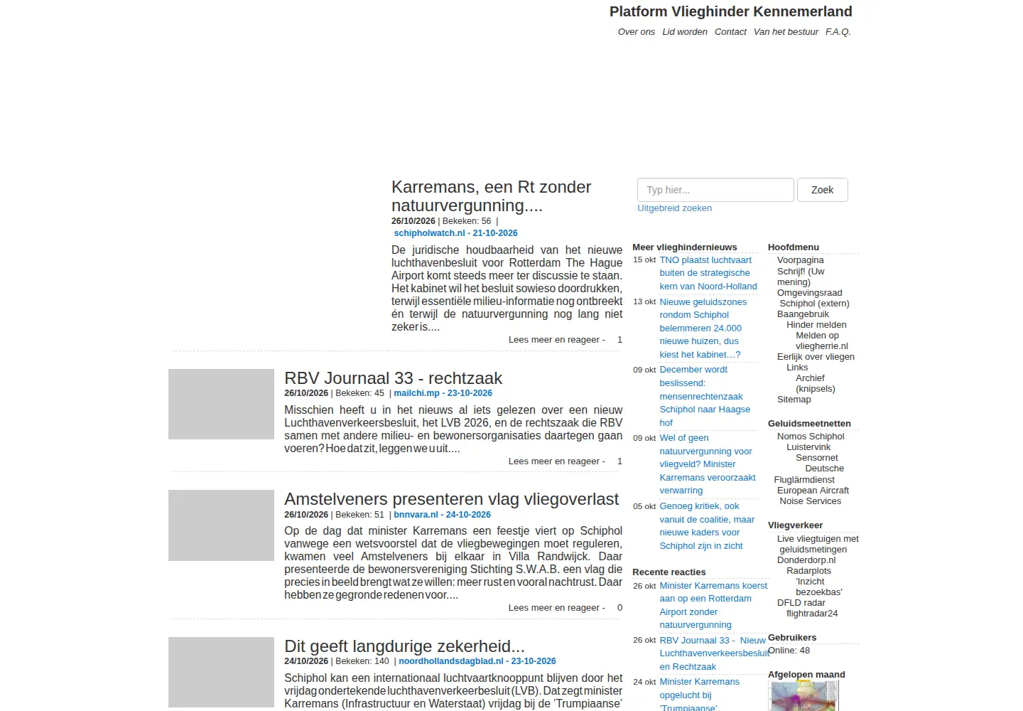 Screenshot of vlieghinder.nl