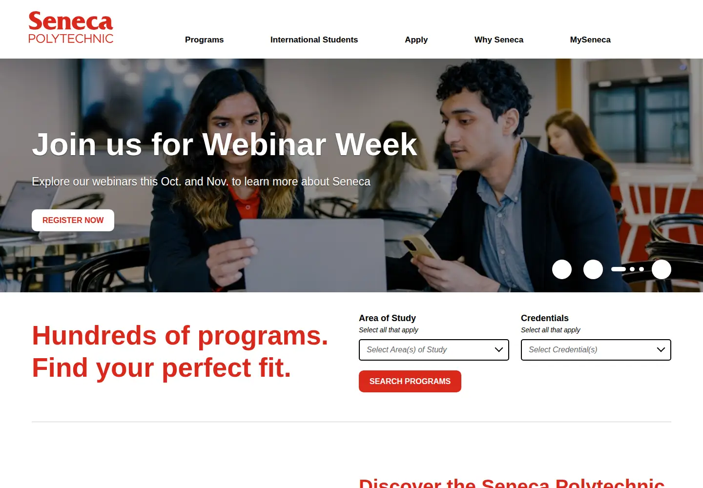 Screenshot of senecapolytechnic.ca