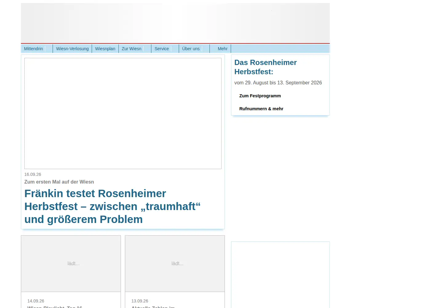 Captured homepage of herbstfest-rosenheim.de in the current scan