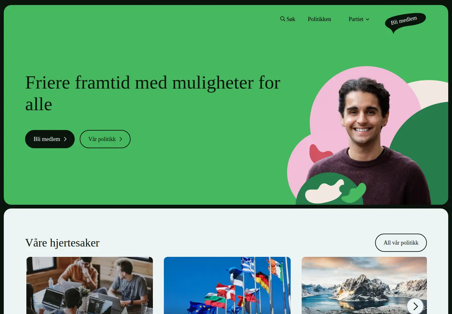 Screenshot of ungevenstre.no
