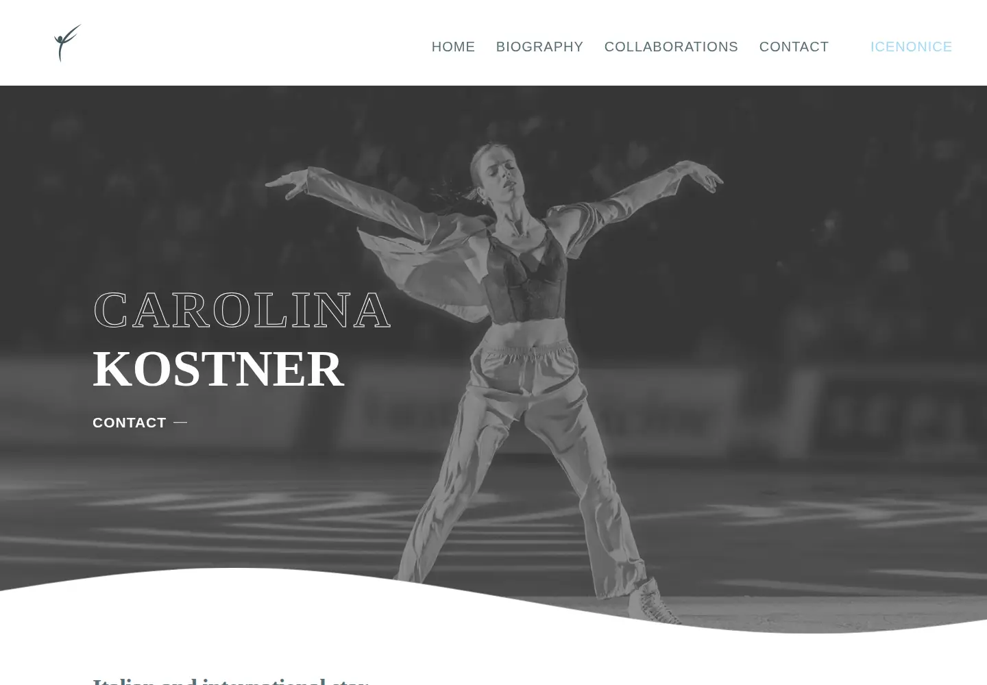 Captured homepage of carolina-kostner.it in the current scan