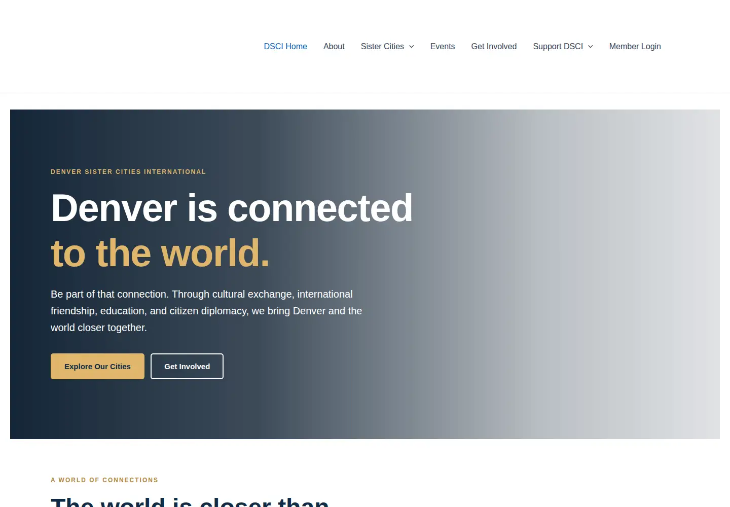 Screenshot of denversistercities.org