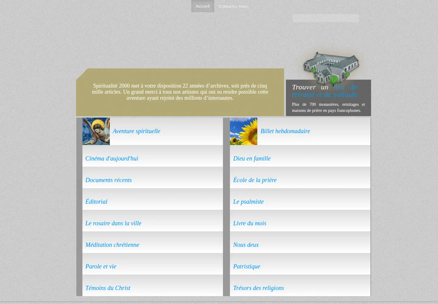 Screenshot of spiritualite2000.com