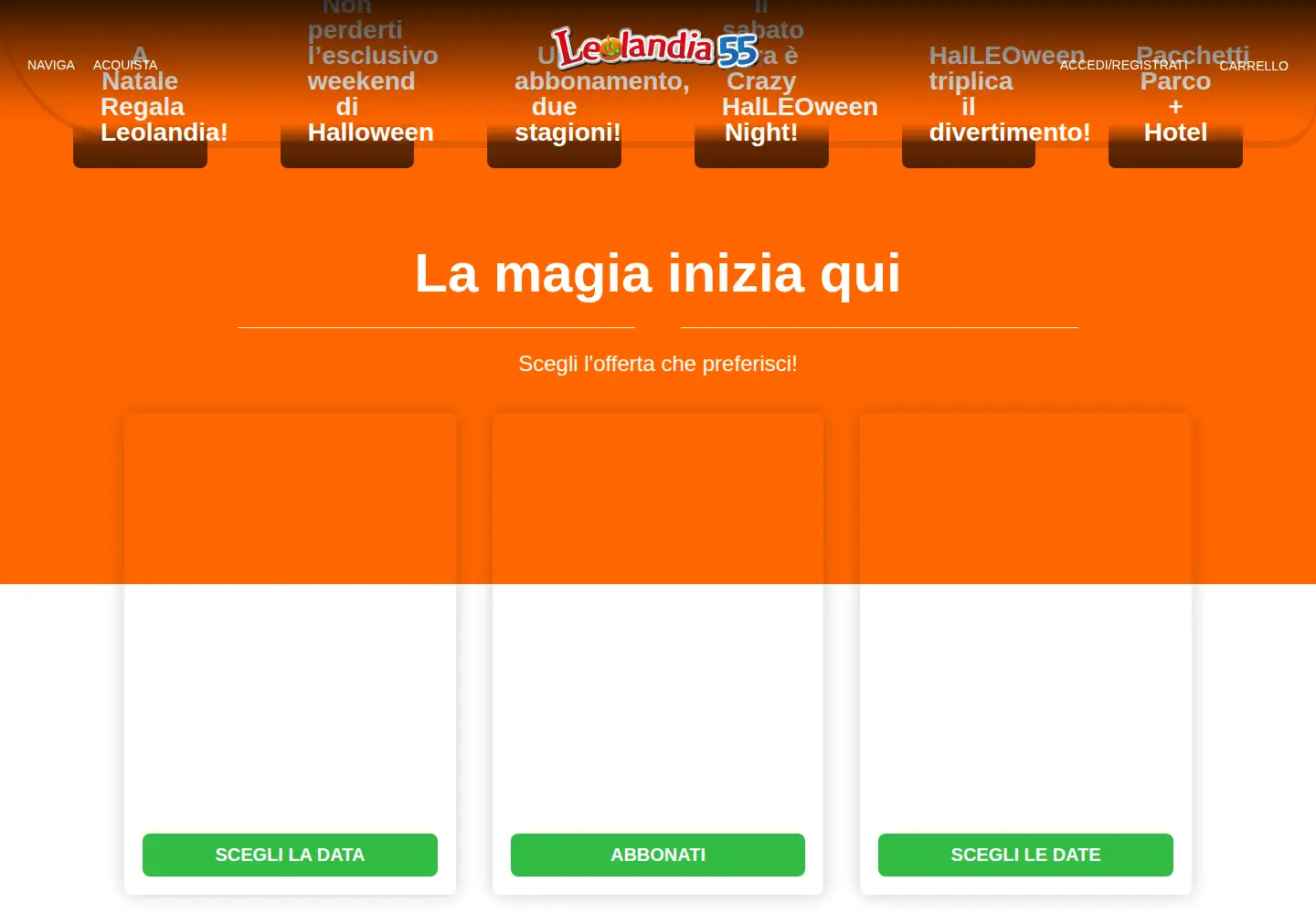Captured homepage of leolandia.it in the current scan