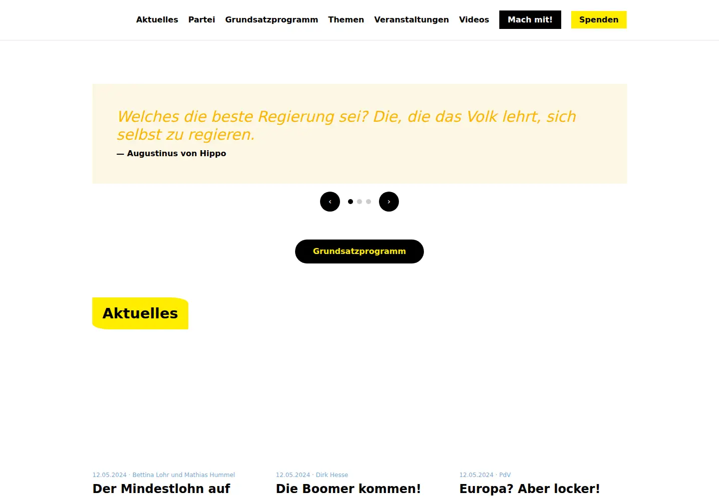 Screenshot of parteidervernunft.de