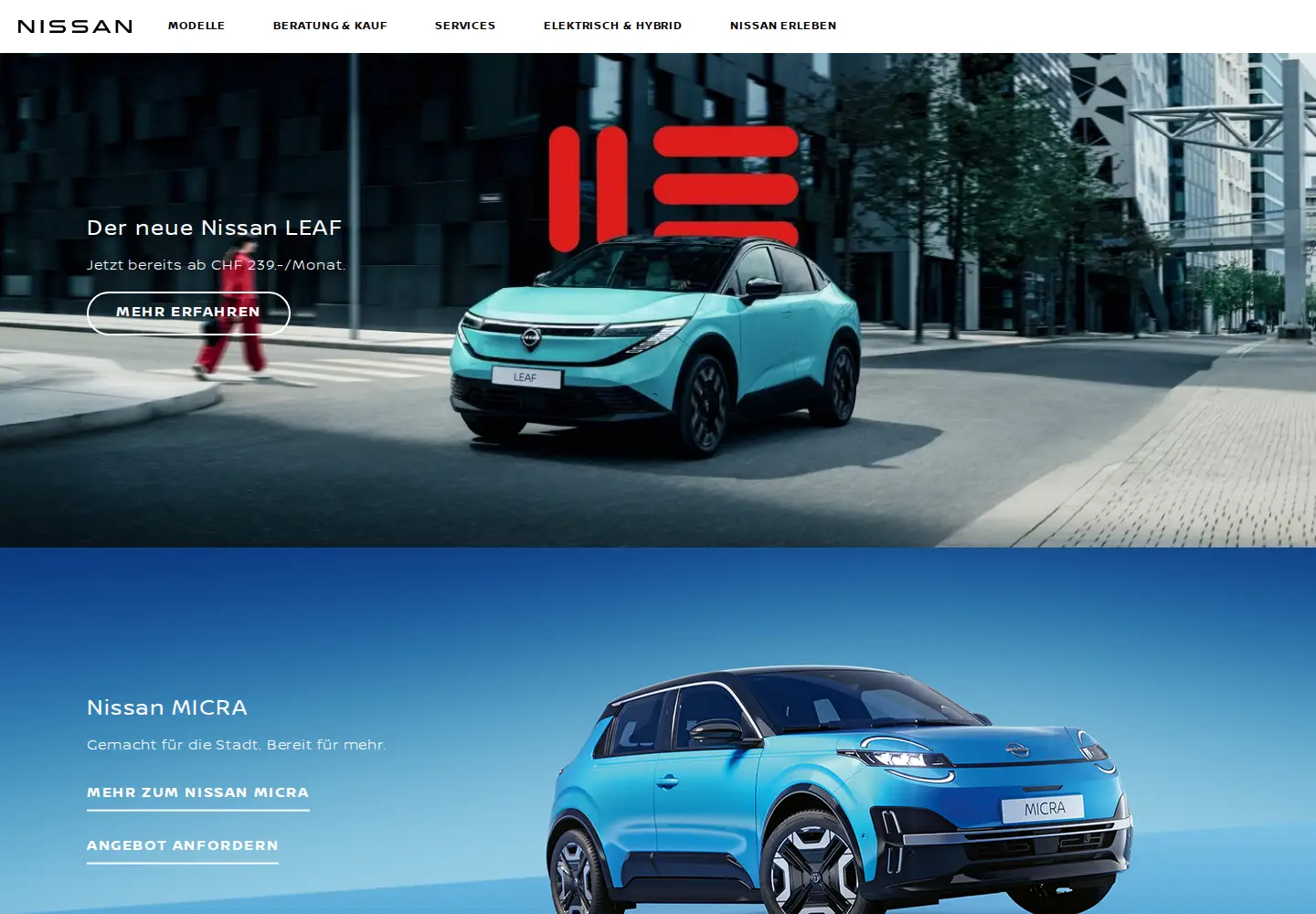Screenshot of nissan.ch