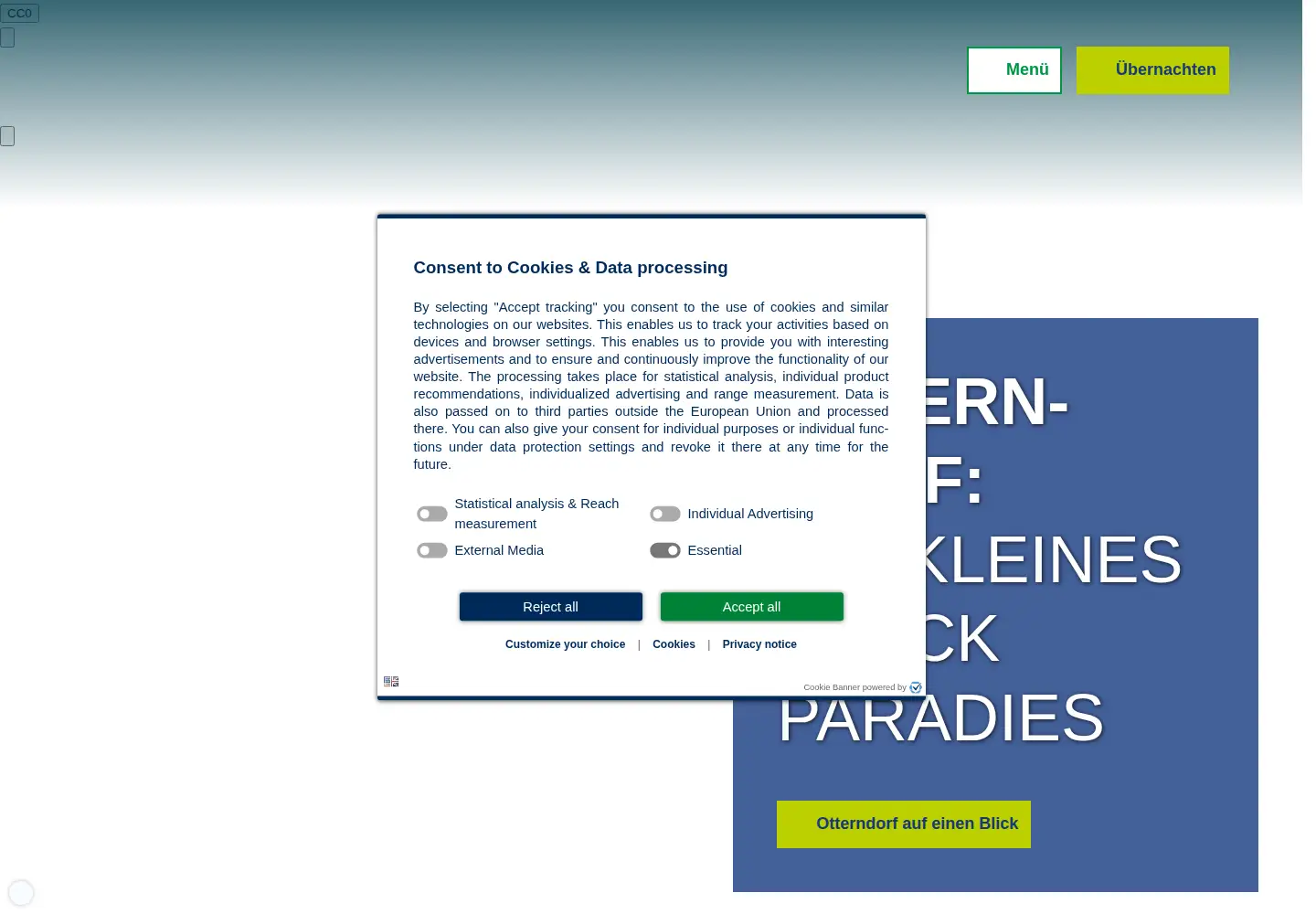 Captured homepage of otterndorf.de in the current scan