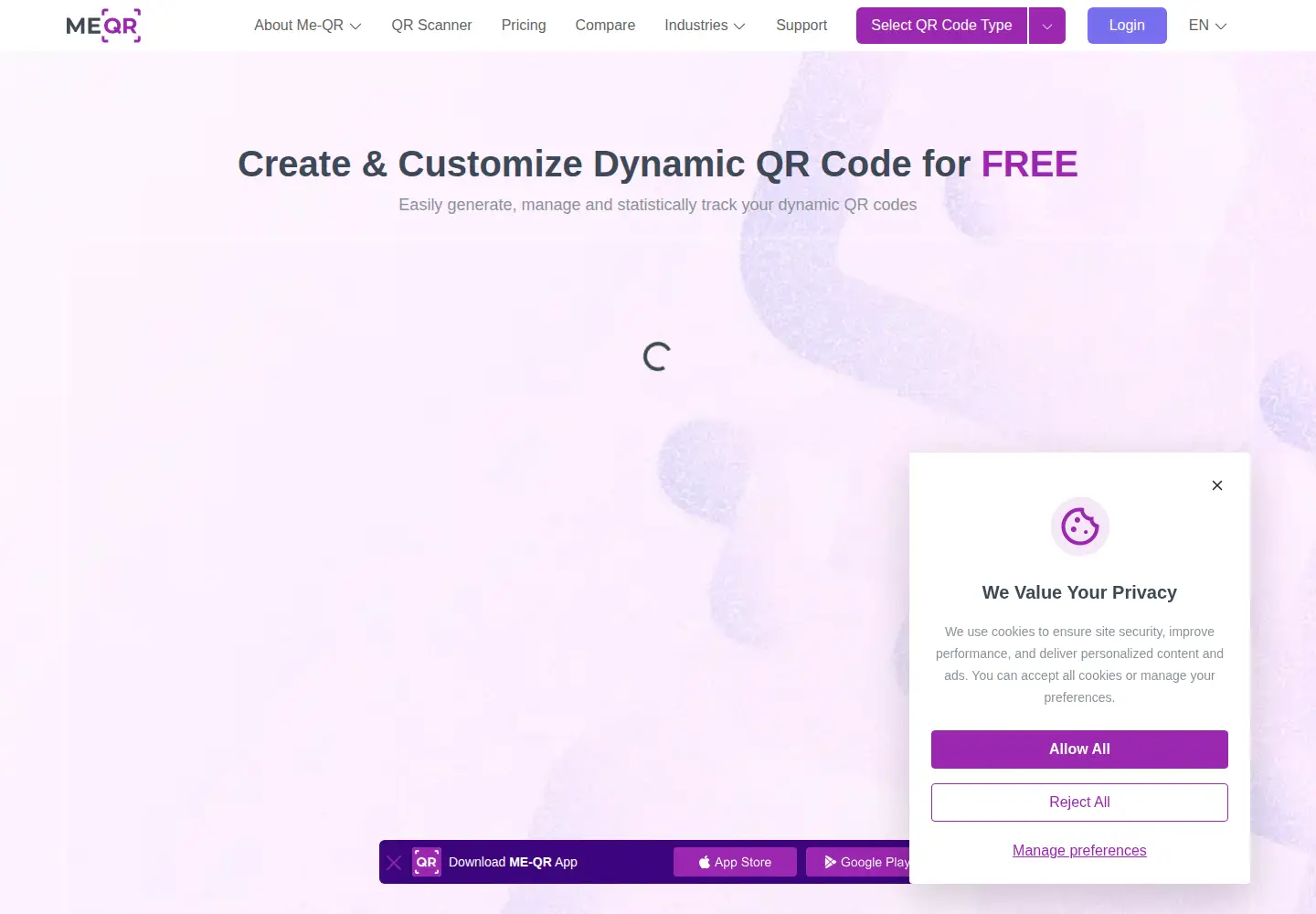 Screenshot of me-qr.com